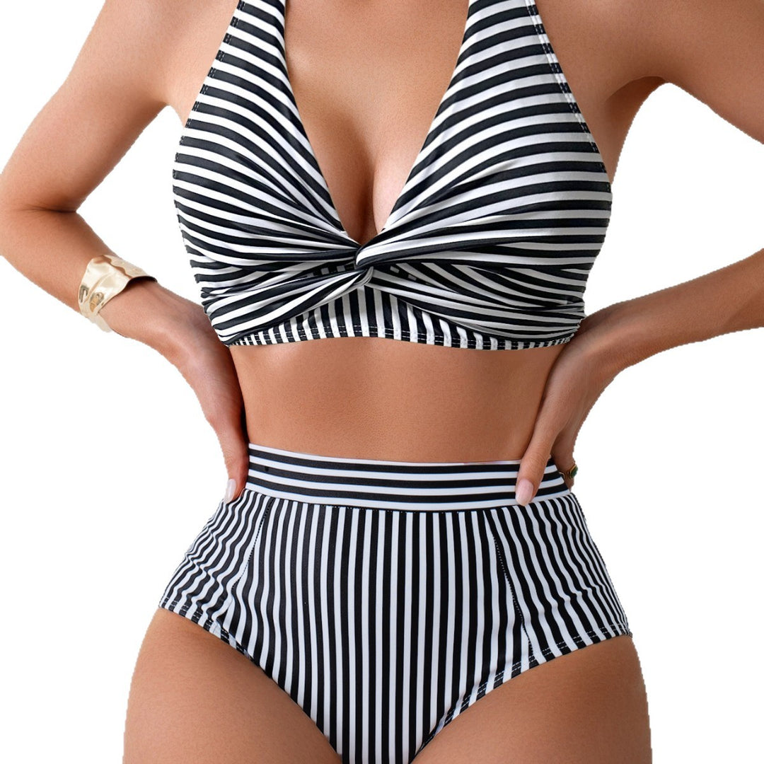 Damen Hochgeschnittener Bikini mit stylischem Haltertop Drune