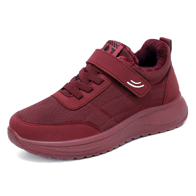 Damen nan gefütterter Komfort-Walking-Sneaker mit niedrigem Schaft, Klettverschluss und stoßabsorbierender EVA-Dämpfung Drune
