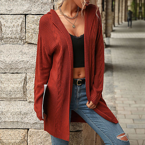 Damen Strickjacke mit strukturiertem Design und offenen Front Drune