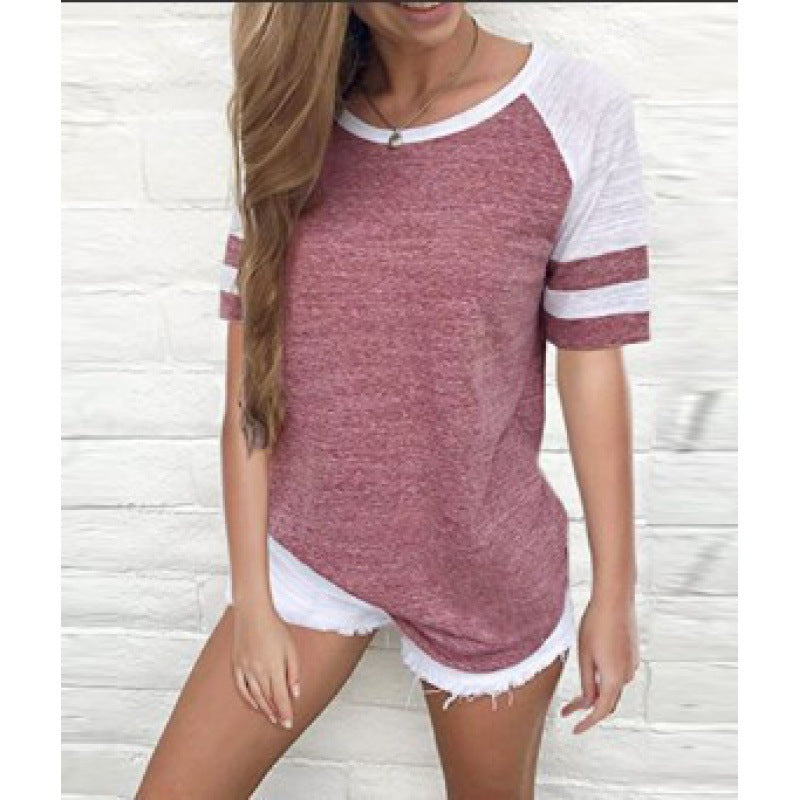 Damen Sportliches T-Shirt mit lässigem Randdesign und atmungsaktiven Materialien Drune