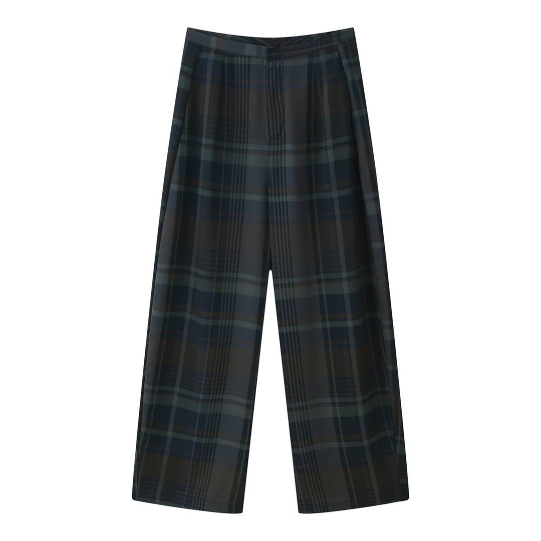 Damen Karottenhose mit modernem Karomuster und entspanntem Schnitt Drune