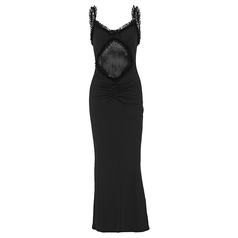 Damen Figurbetontes Wickelkleid mit raffinierten Cut-Outs und Rüschendetails Drune