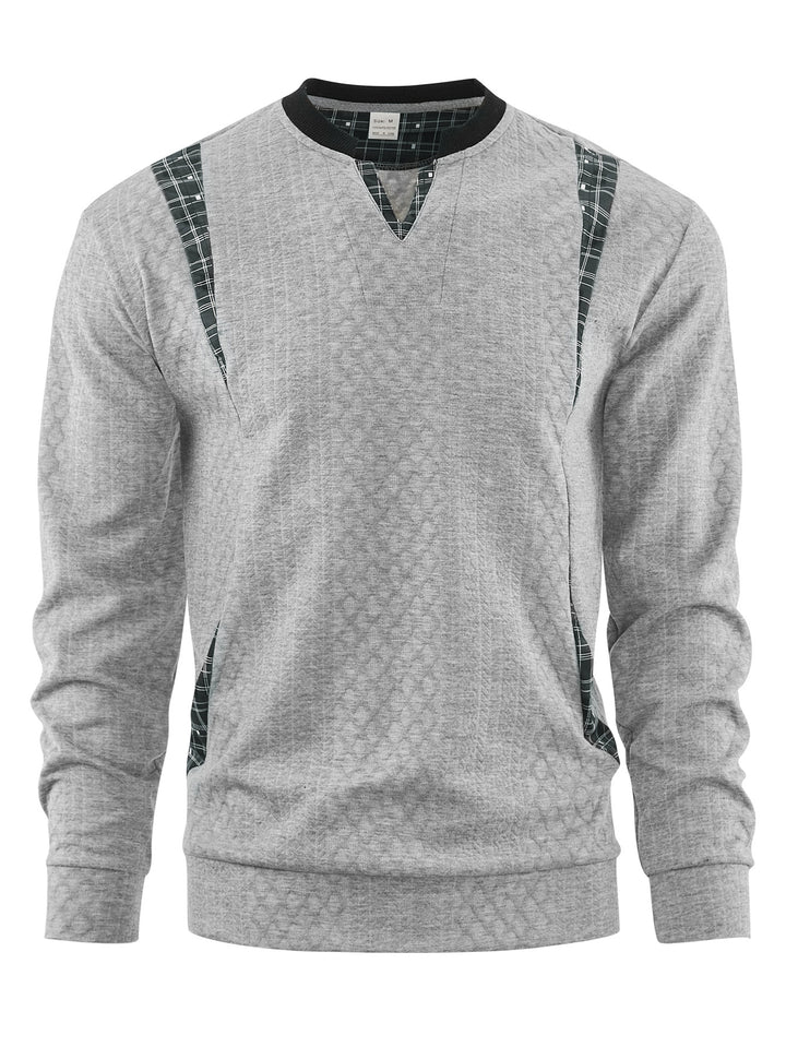 Herren Strickpullover mit modischen Karoelementen Drune