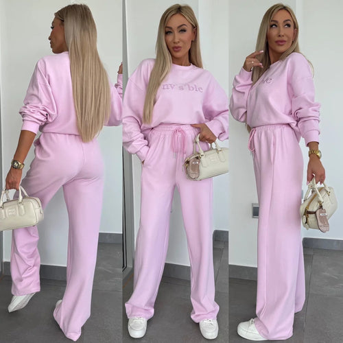 Damen Freizeit-Set mit weitem Sweatshirt und lockerer Hose Drune