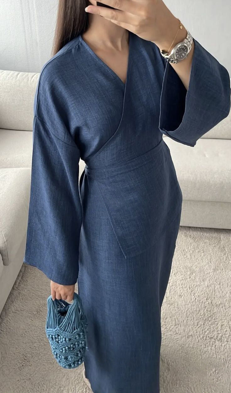 Damen stilvoller Wickelkleid Drune