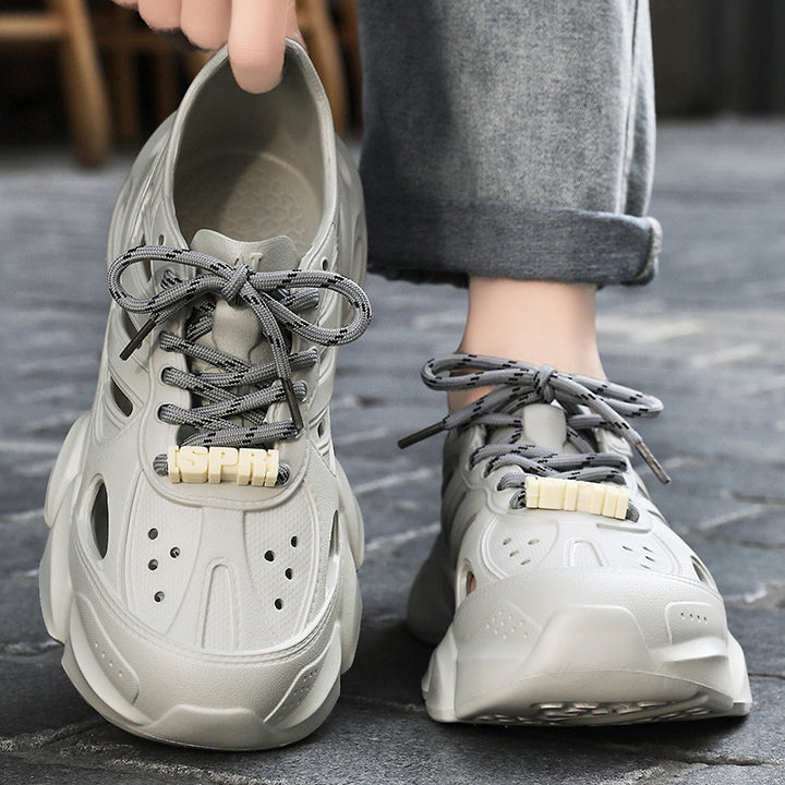 Herren nan futuristischer atmungsaktiver Cut-Out Plateau-Sneaker mit stoßdämpfender EVA-Sohle und Schnellverschluss Drune