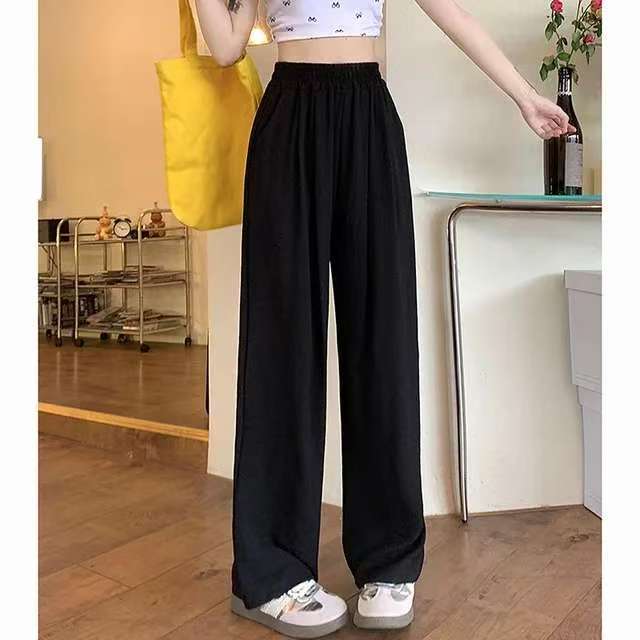 Damen Weite Leinenhose mit elastischem Bund und praktischen Taschen Drune