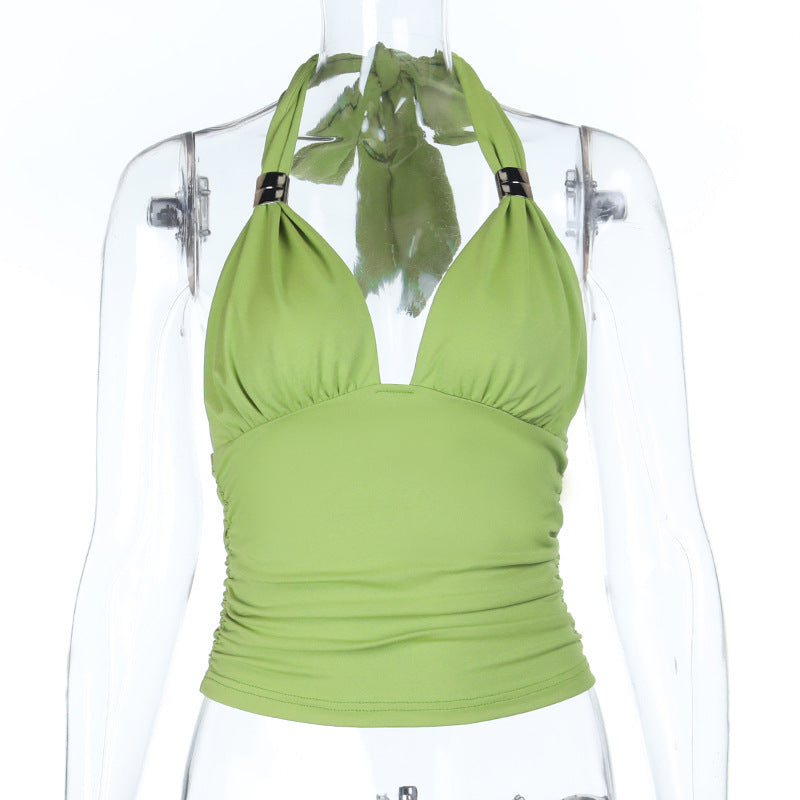 Damen sportliches Tankini-Oberteil mit raffinierten Rüschendetails und verstellbarem Halter Drune