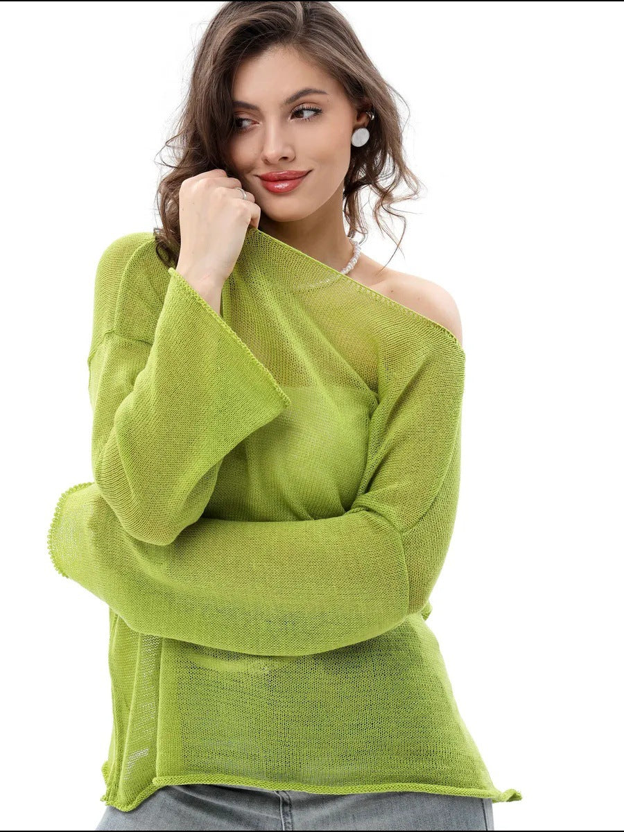 Damen luftiger Oversized-Strickpullover mit weitem Schnitt Drune