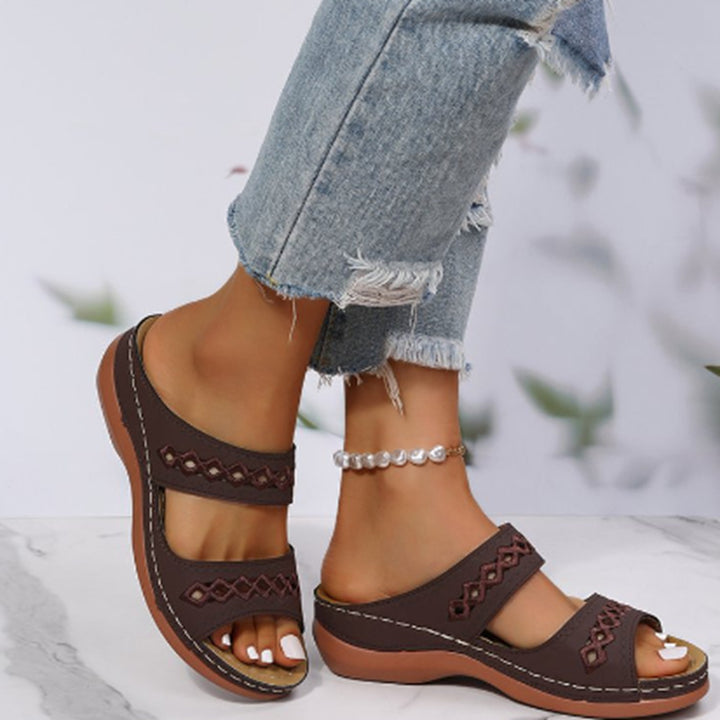 Damen Komfortable Fußbett-Sandalen mit verstellbaren Riemen Drune