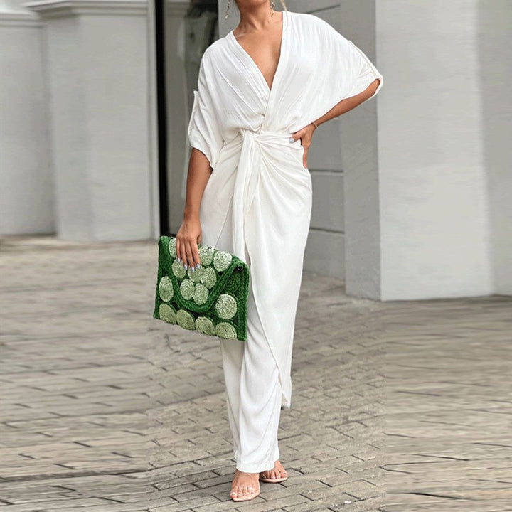 Damen Wickel-Jumpsuit mit elegantem Schnitt und lässigem Flair Drune
