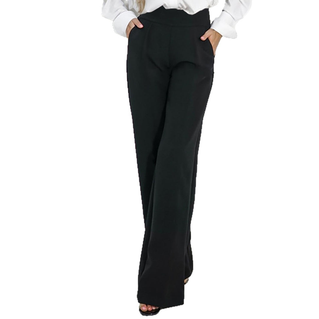 Damen Hoch taillierte Stoffhose mit weitem Bein und edler Verarbeitung Drune