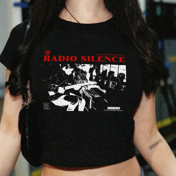 Damen Crop-T-Shirt mit fruchtigem Kirschdesign und lockerem Schnitt Drune