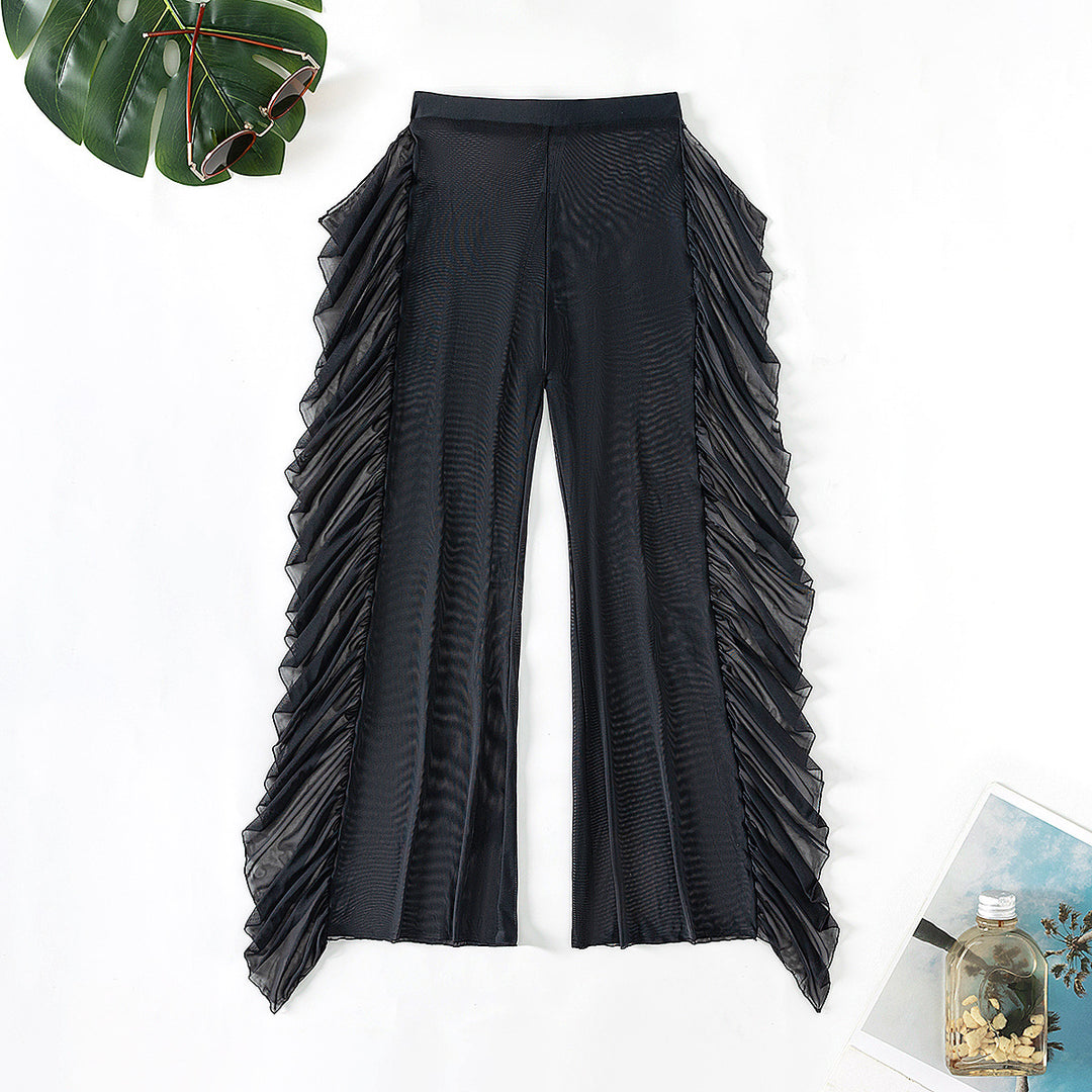 Damen Elegante Strandhose mit verspielten Rüschendetails Drune