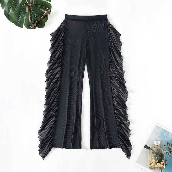 Damen Elegante Strandhose mit verspielten Rüschendetails Drune