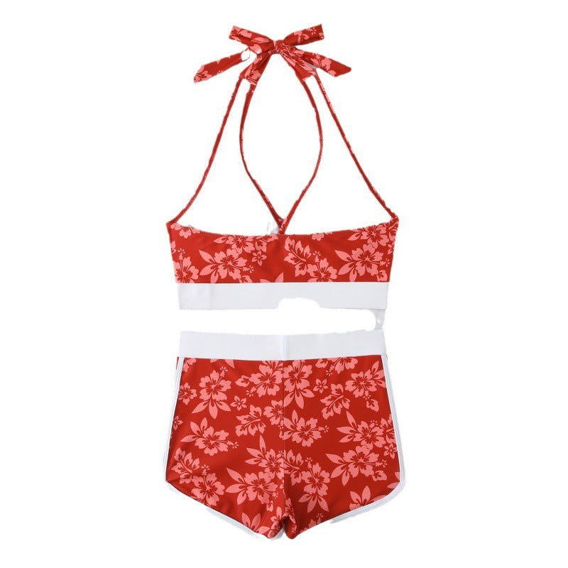 Damen Schwimmanzug mit modischen Blumenmustern Drune