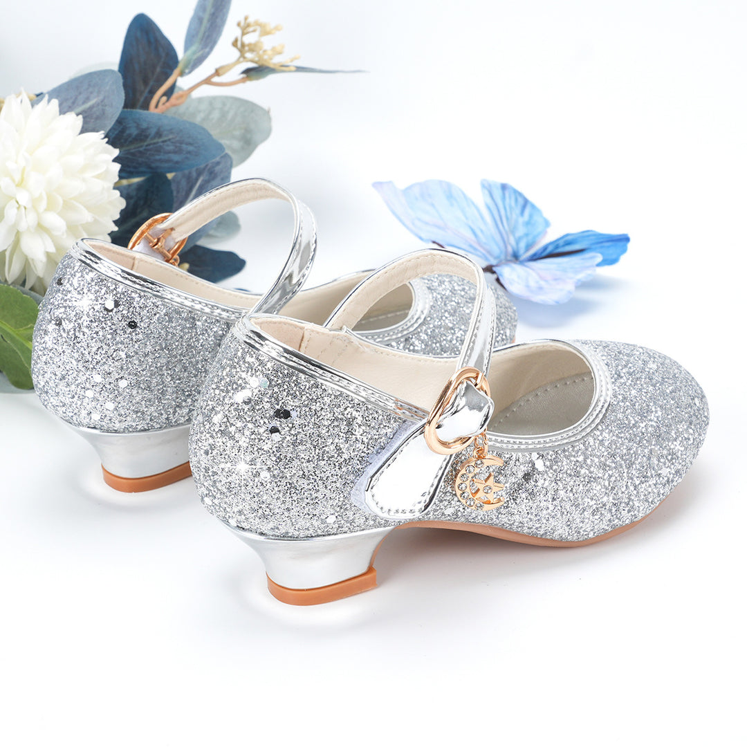 Mädchen Glitzernde Ballerinas mit verstellbarem Riemen und Schmuckdetails Drune