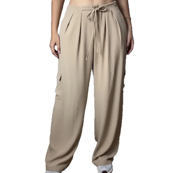 Damen weite Cargo-Hose mit elastischem Bund und praktischen Taschen Drune