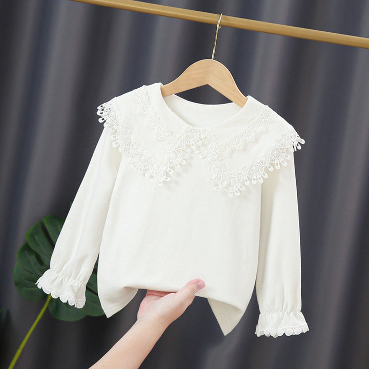 Damen Sweatshirt mit hohem Spitzenkragen Drune