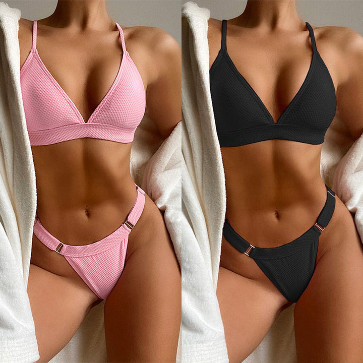 Damen Triangel-Bikini mit elastischen Trägern und verstellbarem Hosenbund Drune