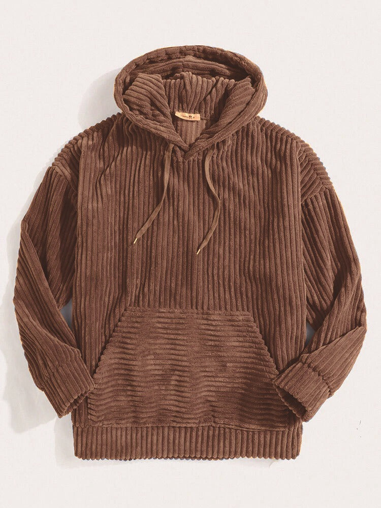 Damen gemütlicher Kapuzenpullover im modernen Rippdesign Drune