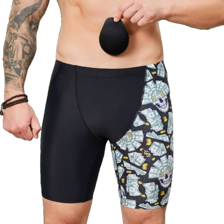 Herren Schwimmshorts mit dynamischem Dollar-Design und bequemem Stretch Drune