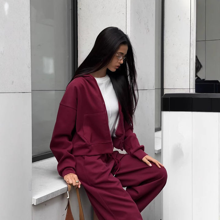 Damen Sportliche Kapuzenjacke Drune