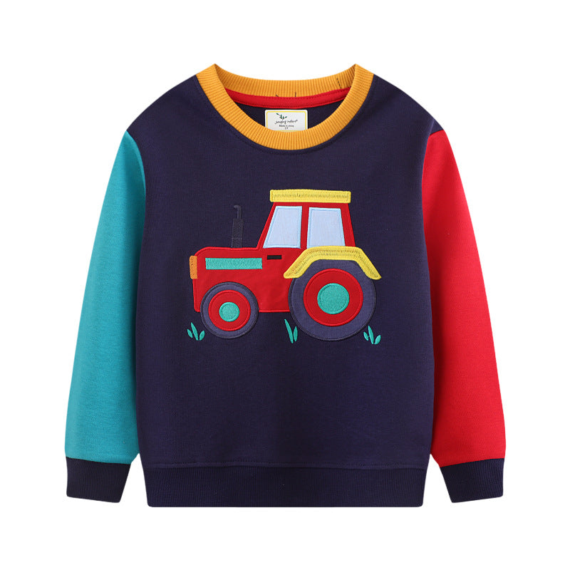 Jungen Sweatshirt- und Jogginghose-Set mit aufregendem Traktor-Design Drune