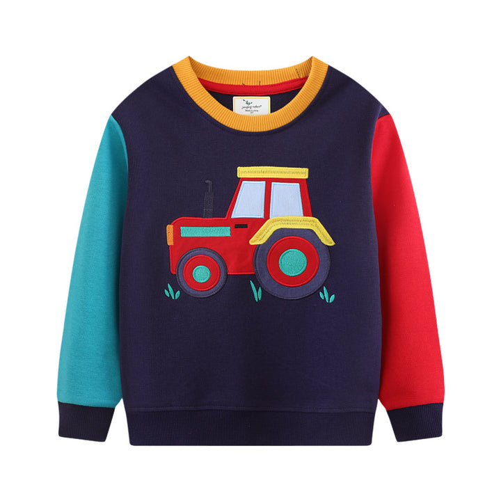 Jungen Sweatshirt- und Jogginghose-Set mit aufregendem Traktor-Design Drune