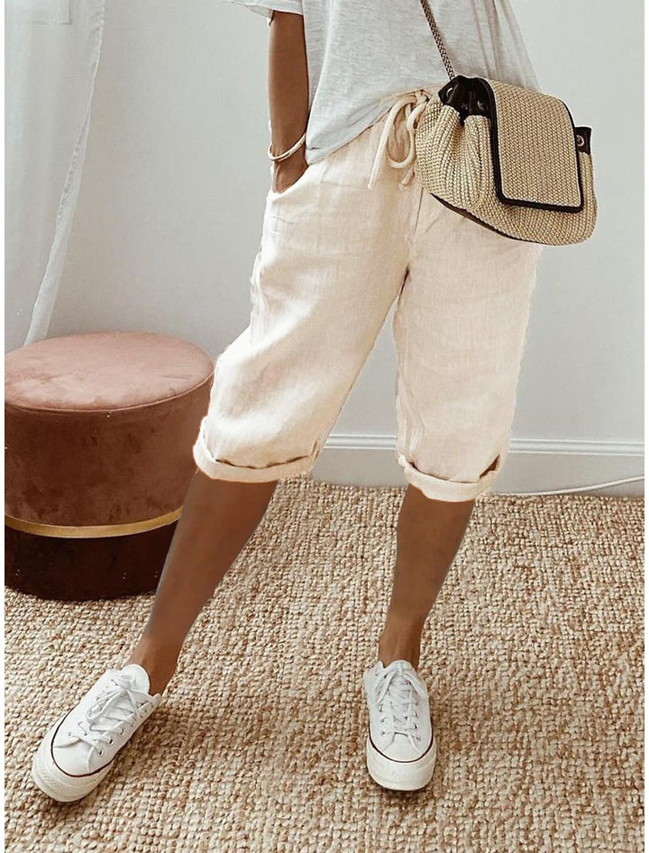 Leichte Shorts mit elastischem Bund für Damen Drune