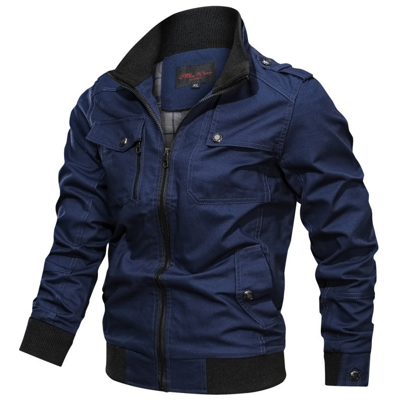 Herren nan robuste Field-Bomberjacke mit Reißverschluss, Schulterklappen und mehreren funktionalen Taschen Drune