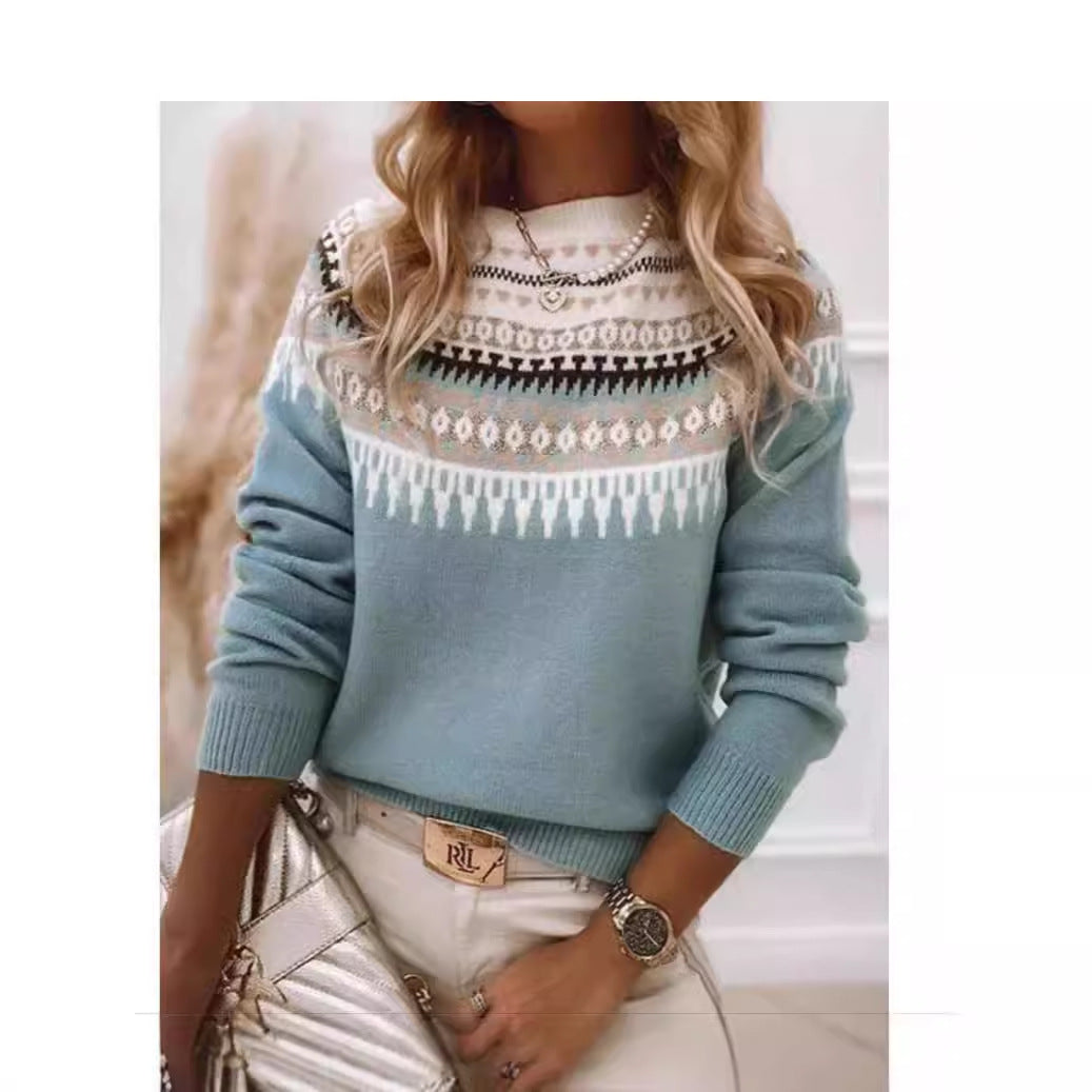 Damen Pullover im skandinavischen Strickdesign mit verspieltem Muster Drune