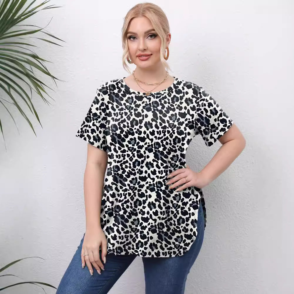 Damen lässiges T-Shirt mit modernem Batikdesign Drune
