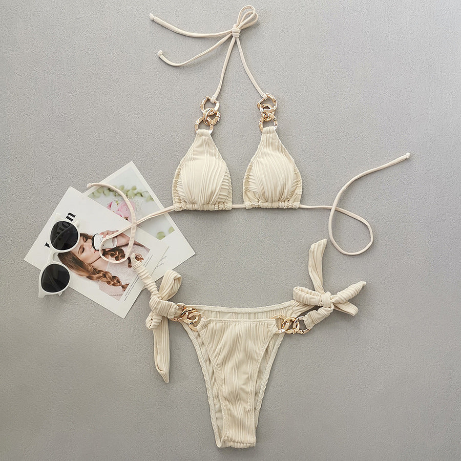 Damen Triangel-Bikini mit Ketten-Detail Drune