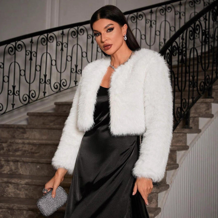Damen Flauschige Kurzjacke Drune