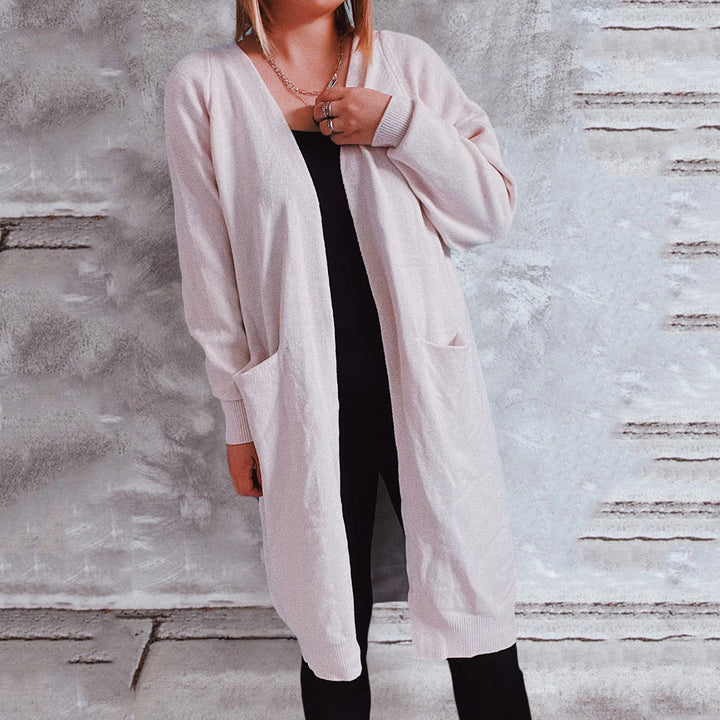 Damen lässiger Strickcardigan mit praktischen Taschen und offenem Schnitt Drune