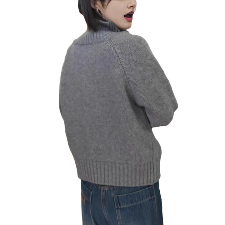 Damen Strickpullover mit hohem Kragen und praktischem Reißverschluss Drune