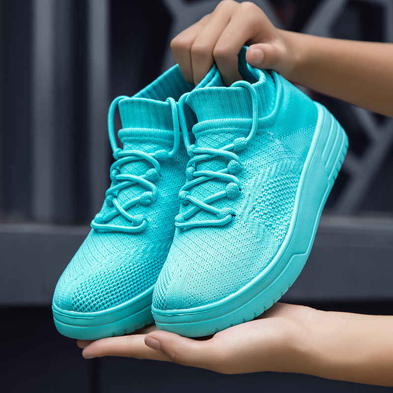 Damen Hohe Sneaker aus atmungsaktivem Strickmaterial Drune