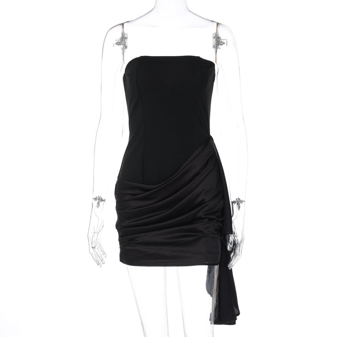 Damen Elegantes Minikleid mit schulterfreiem Design und raffinierten Drapierungen Drune