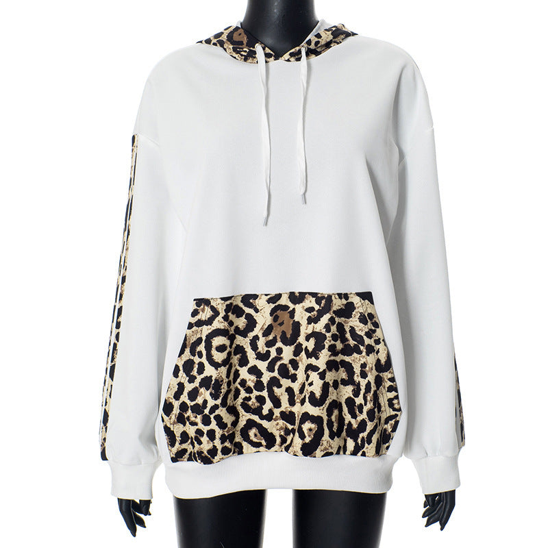 Damen Kapuzenpullover mit Einzigartigem Leopardenmotiv und Lässigem Schnitt Drune