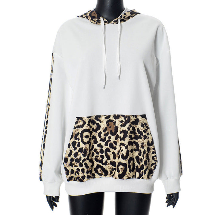 Damen Kapuzenpullover mit Einzigartigem Leopardenmotiv und Lässigem Schnitt Drune