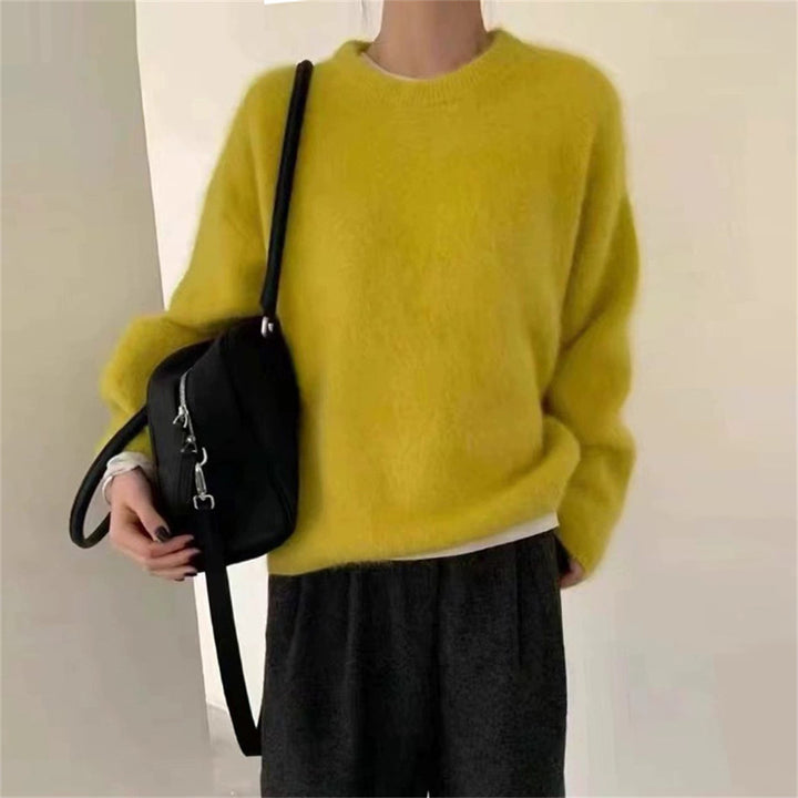 Damen Flauschiger Pullover mit oversized Schnitt aus Mohair-Wolle Drune