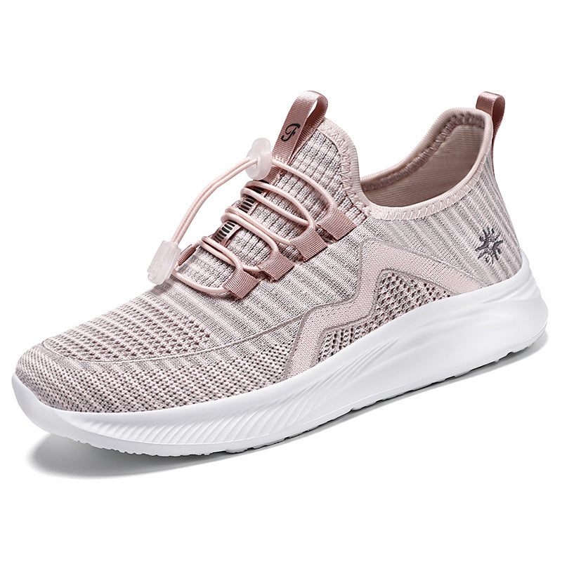 Damen nan gestrickte Slip-On-Sneaker mit elastischer Schnürung, gepolsterter Innenfütterung und dämpfender Profilsohle Drune