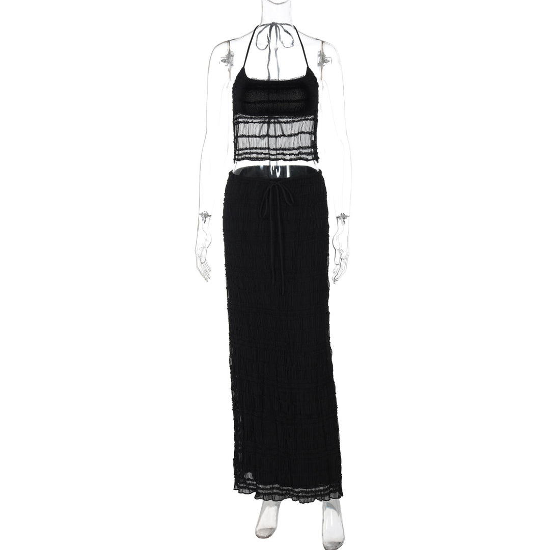 Damen Maxikleid mit schulterfreiem Design und Raffungen Drune