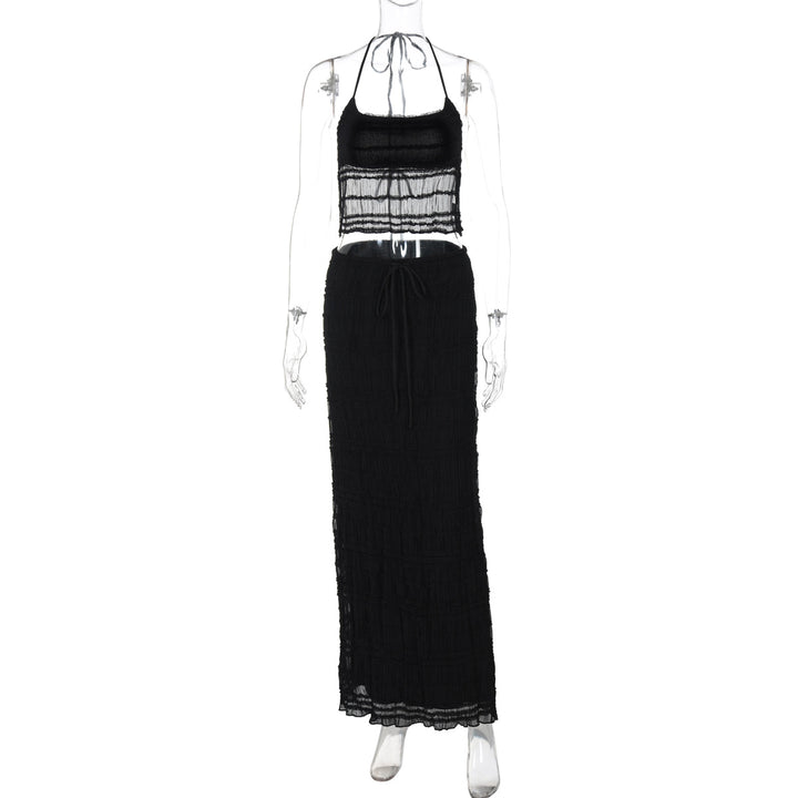 Damen Maxikleid mit schulterfreiem Design und Raffungen Drune