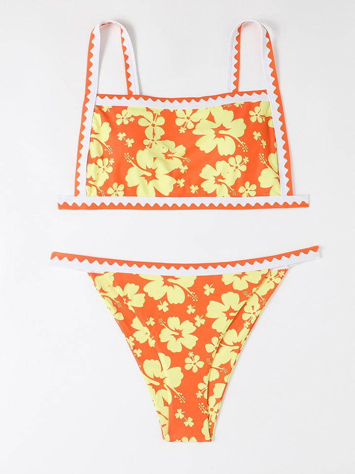 Damen Bikini-Set mit floralem Design und trendy Trägerdetails Drune