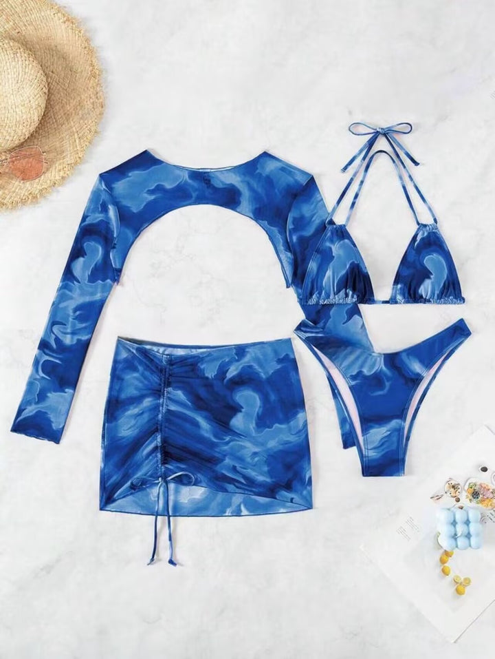 Damen Bikini-Set mit raffiniertem Rückenausschnitt und modischer Wickelrock Drune