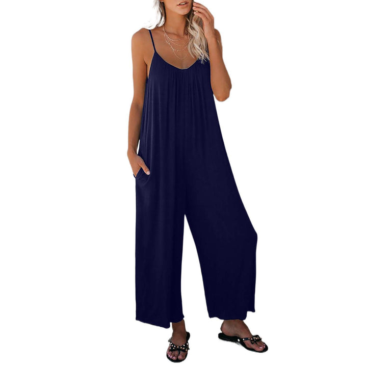 Damen Lässiger Jumpsuit mit weitem Schnitt und praktischen Taschen Drune