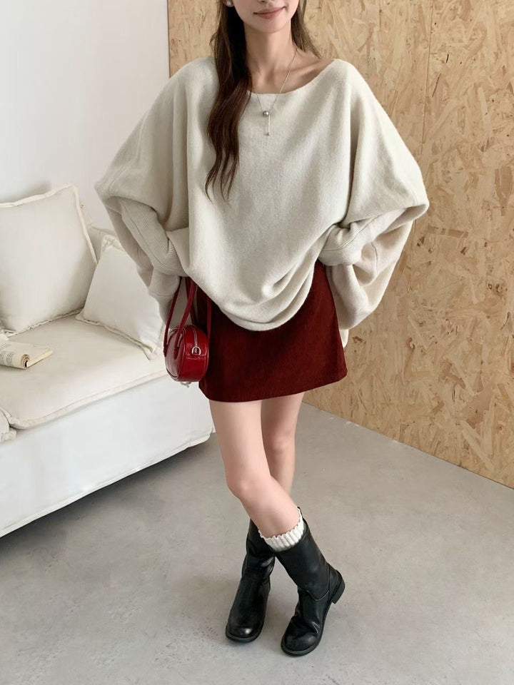 Damen Oversized Pullover mit schickem, weichem Stoff und lässigem Schnitt Drune