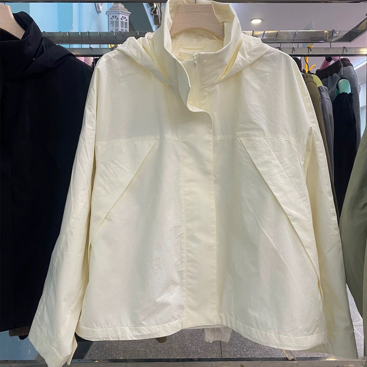 Damen leichte Übergangsjacke mit durchgehendem Reißverschluss und hochschließendem Kragen Drune